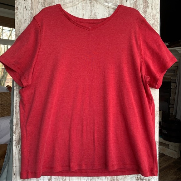 CJ Banks Tops - CJ Banks 2x Heathered Red V-Neck Tee